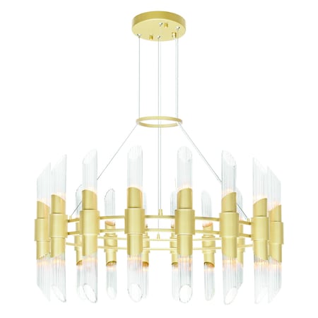 Cwi Lighting Croissant 36 Light Chandelier With Satin Gold Finish 1269P40-36-602